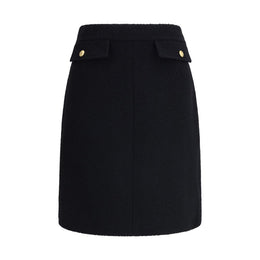 Chloé Black Wool Midi Skirt