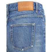 Chloé Blue Cotton Flared Jeans