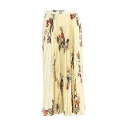 Etro Yellow Polyester Midi Skirt