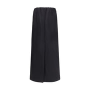 The Row Black Cotton Midi Skirt