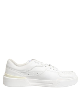 Dolce & Gabbana White Miami Leather Low Top Sneakers Shoes