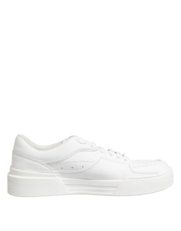 Dolce & Gabbana White Miami Leather Low Top Sneakers Shoes