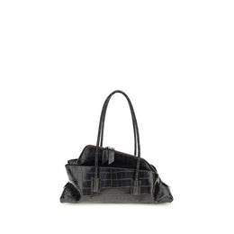 The Attico Black Calf Leather Bos Taurus Shoulder Bag