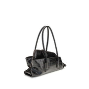 The Attico Black Calf Leather Bos Taurus Shoulder Bag