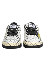 Dolce & Gabbana White Logo Print Low Top Men Sneakers Shoes
