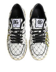 Dolce & Gabbana White Logo Print Low Top Men Sneakers Shoes