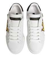 Dolce & Gabbana White Crown Patch Portofino Men Sneakers Shoes