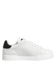 Dolce & Gabbana White Crown Patch Portofino Men Sneakers Shoes