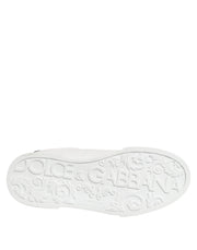Dolce & Gabbana White Crown Patch Portofino Men Sneakers Shoes
