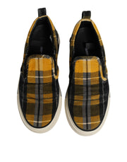 Dolce & Gabbana Multicolor Portofino Tartan Check Sneakers Shoes