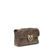 PINKO Brown Calf Leather Bos Taurus Shoulder Bag