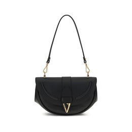 Versace Black Calf Leather Bos Taurus Shoulder Bag