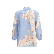Zimmermann Light Blue Ramie Blouse