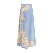 Zimmermann Light Blue Linen Long Skirt