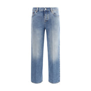 Gucci Light Blue Cotton Straight-Leg Jeans