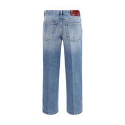 Gucci Light Blue Cotton Straight-Leg Jeans