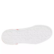 Dolce & Gabbana White Red Portofino Low Top Sneakers Shoes