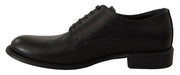 Dolce & Gabbana Black Lace Up Leather Men Formal Derby Shoes