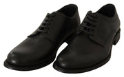 Dolce & Gabbana Black Lace Up Leather Men Formal Derby Shoes