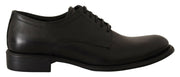 Dolce & Gabbana Black Lace Up Leather Men Formal Derby Shoes