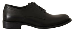 Dolce & Gabbana Black Lace Up Leather Men Formal Derby Shoes