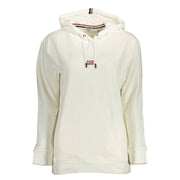 U.S. POLO ASSN. White Cotton Women Sweater with Hood and Pockets