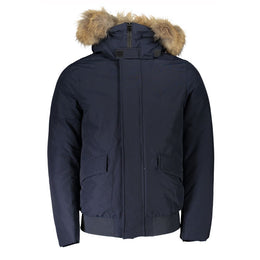 Woolrich Blue Cotton Jackets & Coat