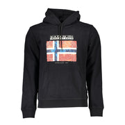 Napapijri Black Cotton Men's Hooded Sweater