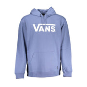 Vans Blue Cotton Men Sweater with Hood and Central Pocket