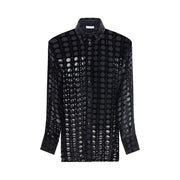 Ferragamo Black Silk Pattern Shirt