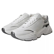 Dolce & Gabbana White Silver Leather Sport DAYMASTER Sneakers