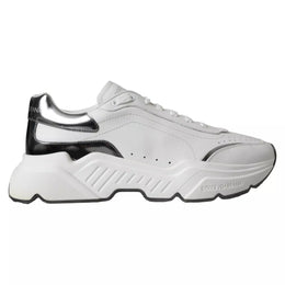 Dolce & Gabbana White Silver Leather Sport DAYMASTER Sneakers