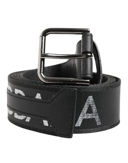 Dolce & Gabbana Black Polyester Leather Metal Buckle Belt