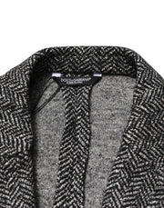 Dolce & Gabbana Black White Double Breasted Men Suit Blazer