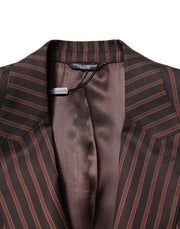 Dolce & Gabbana Black Brown Stripe Single Breasted Blazer