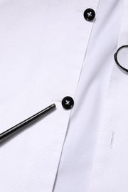 Dolce & Gabbana White Bib Cotton Poplin GOLD Men Formal Shirt