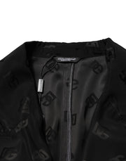 Dolce & Gabbana Black Polyester Logo Monogram Coat Jacket