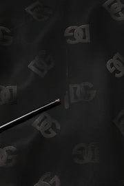 Dolce & Gabbana Black Polyester Logo Monogram Coat Jacket