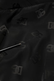 Dolce & Gabbana Black Polyester Logo Monogram Coat Jacket