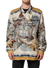Dolce & Gabbana Multicolor Italian Motif Men Bomber Jacket