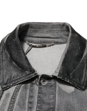 Dolce & Gabbana Gray Washed Cotton Stretch Denim Jacket