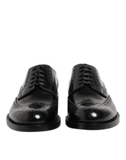 Dolce & Gabbana Black Leather Derby Wingtip Formal Shoes
