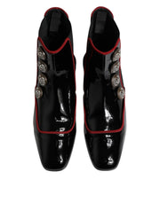 Dolce & Gabbana Black Jackie Buttoned Chelsea Boots Shoes