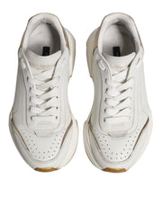 Dolce & Gabbana White Gold Daymaster Low Top Sneakers Shoes