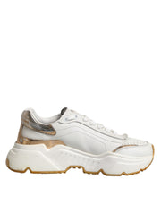 Dolce & Gabbana White Gold Daymaster Low Top Sneakers Shoes