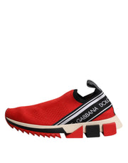 Dolce & Gabbana Red Sorrento Slip On Low Top Sneakers Shoes
