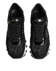 Dolce & Gabbana Black Gray Leopard Low Top Sneakers Shoes