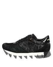 Dolce & Gabbana Black Gray Leopard Low Top Sneakers Shoes