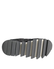 Dolce & Gabbana Black Gray Leopard Low Top Sneakers Shoes