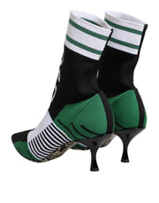 Dolce & Gabbana Green Stretch Sock Style Ankle Boots Shoes